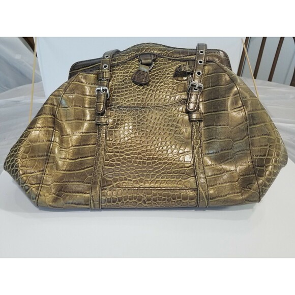 MX Hand Purse Alligator Style Pattern Gold - Picture 1 of 5